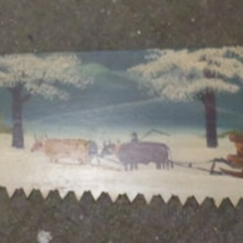 Primitive Antique 48 Inch 2-man Cross shops Cut Saw Hand Painted Wintry Countryside Scenery Rustic Decor Sign by Artist