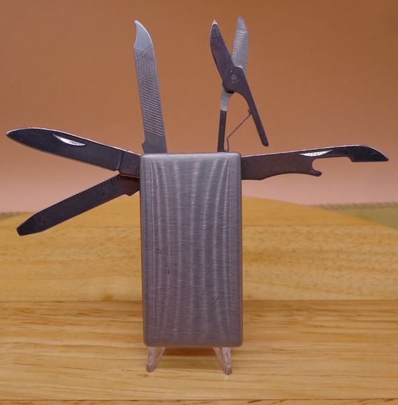 Vintage 7-Multi-Tool Function Stainless Money Cli… - image 3