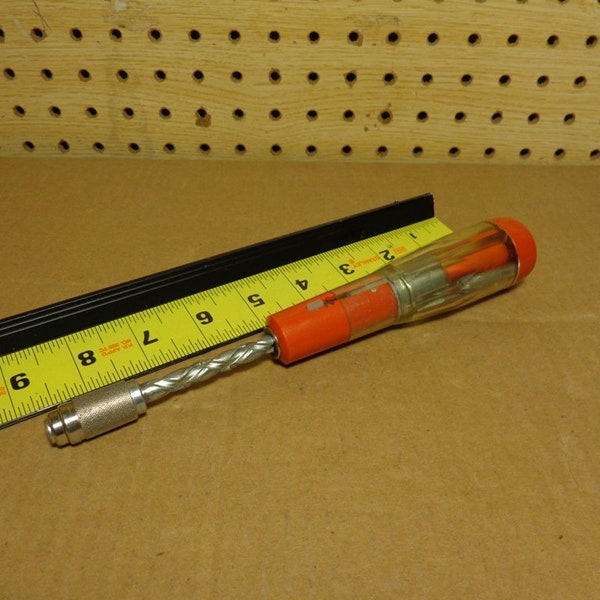 Vintage Stanley Ratchet Push Drill With 4 Bits Model 233H(68-233) 3 Setting Made in U.S.A.