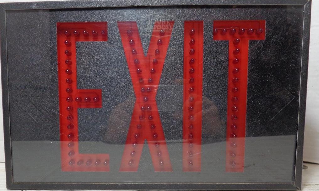 Vintage Gilbert Dot Matrix EXIT Sign Metal Frame Decorative Wall Hanger ...