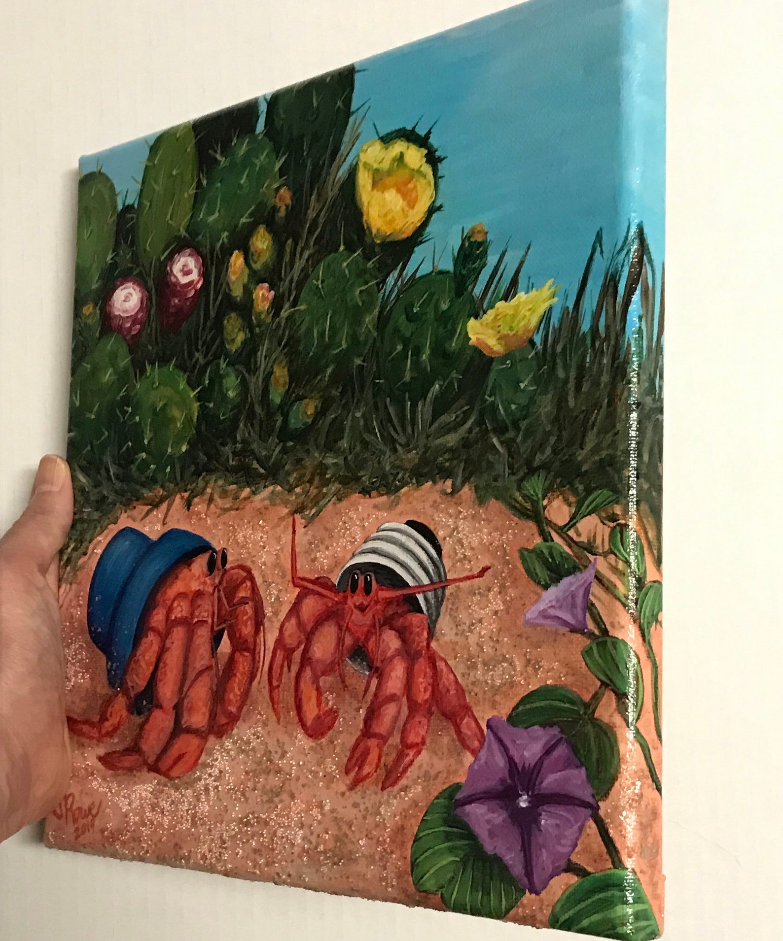 The Bermuda Crabs Acrylic painting of hermit crabs on canvas Etsy