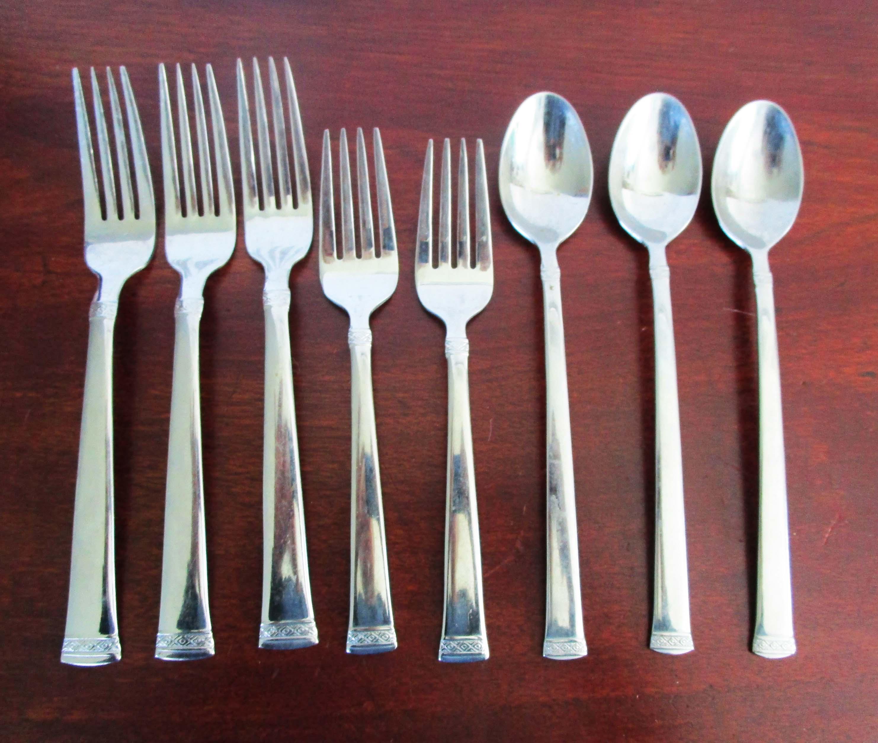 Diamond Braid (stainless) by REED & BARTON Stainless LOT 8 Pcs