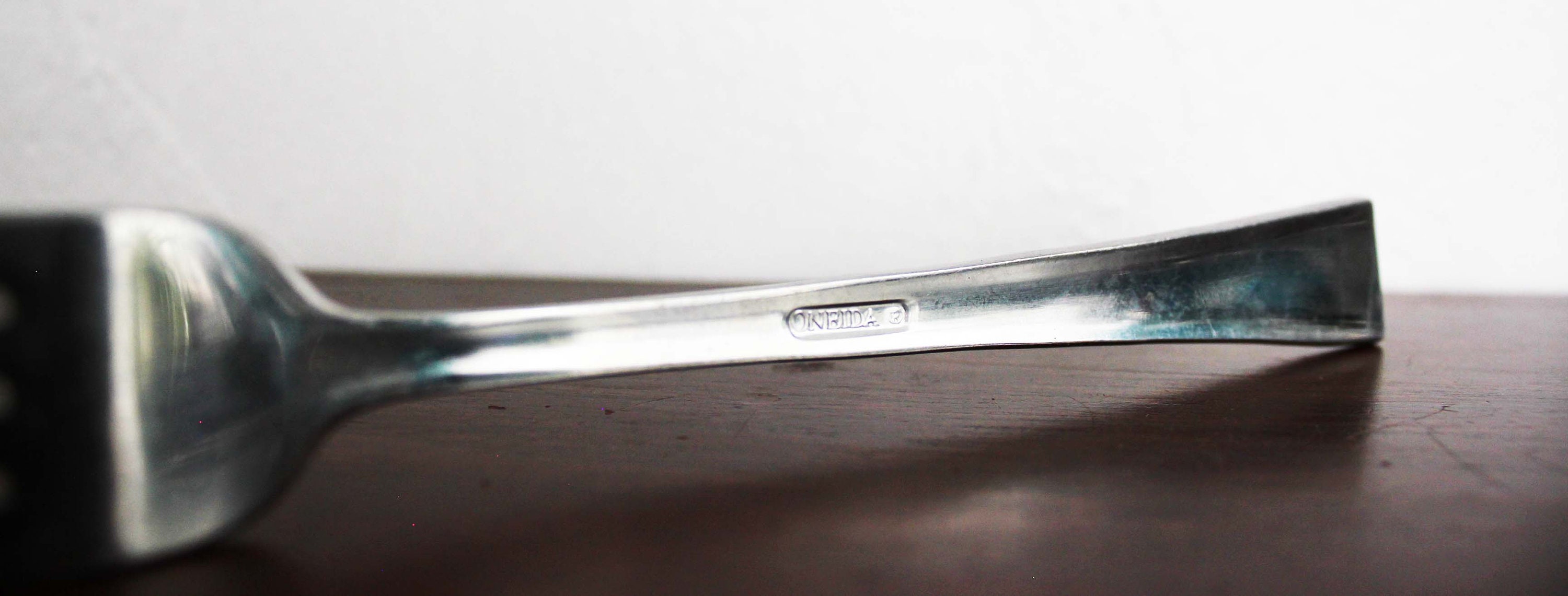 thumbnail interactive-video image 1 of Oneida Stanhope Stainless Steel Flatware – 18/10 With Frosted Accent Swirls – Used, Great Condition 1 of 3