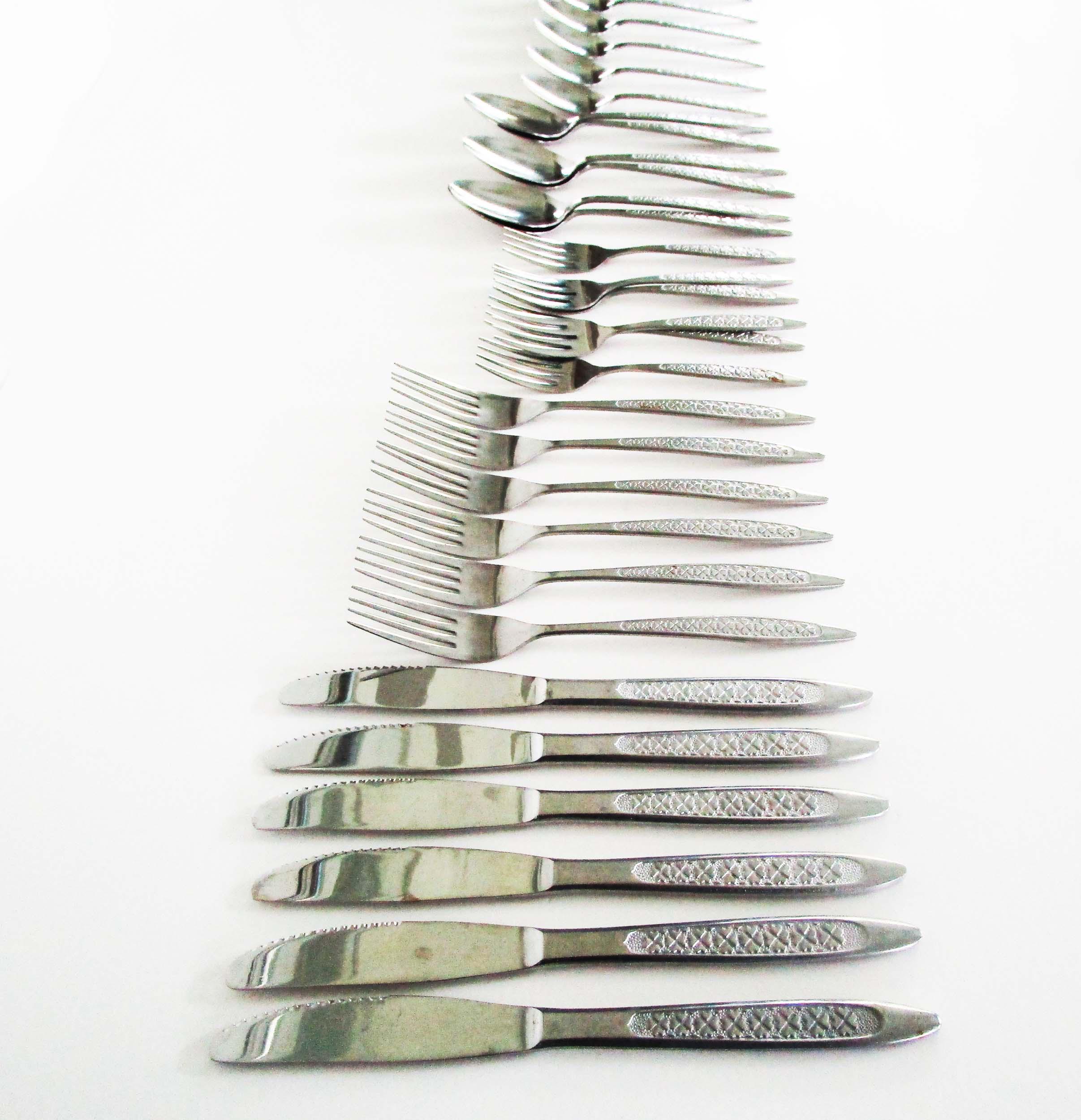 Clover Hill Japan Vintage Stainless Steel Flatware Silver Service