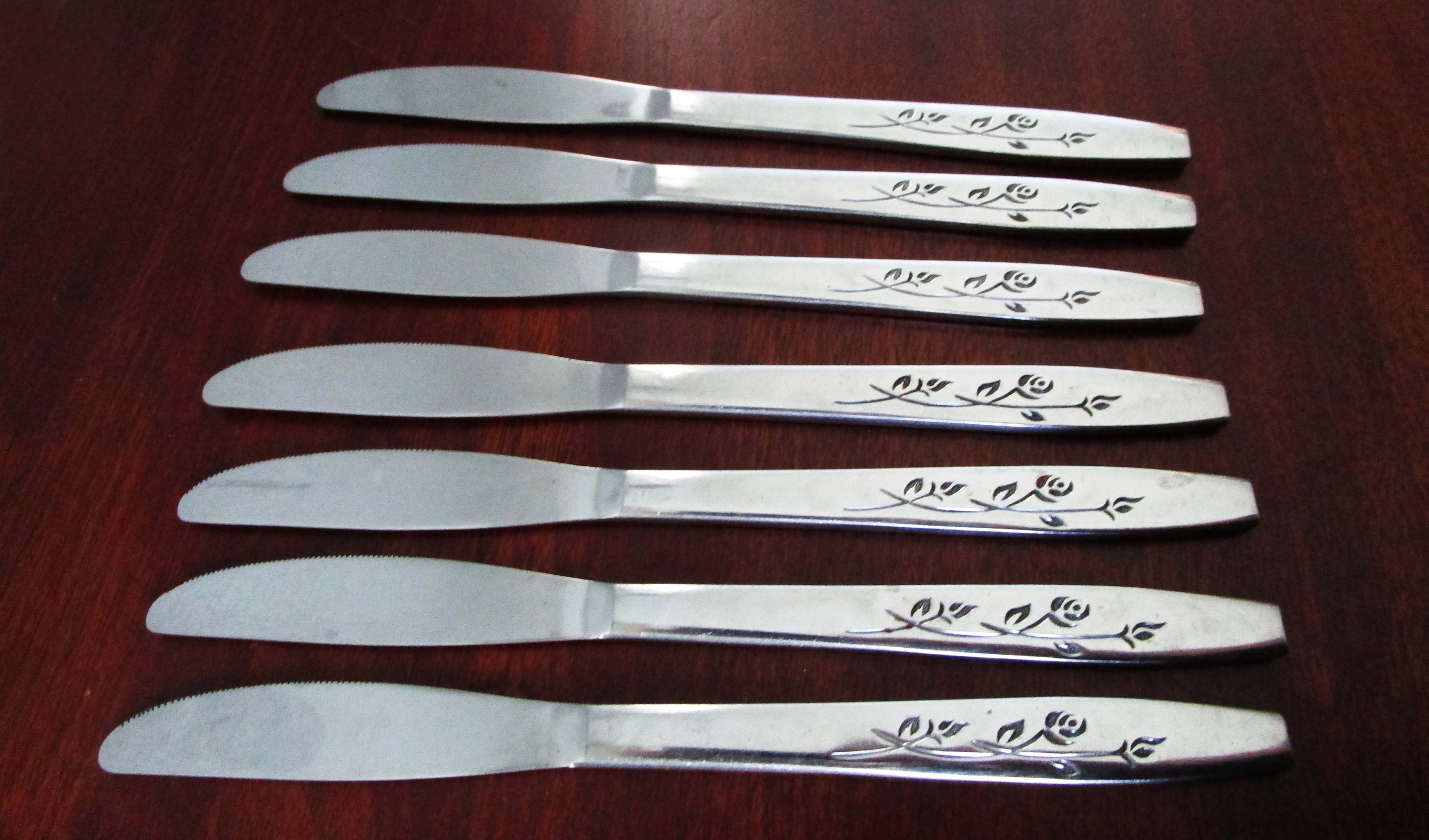 ヴィンテージ   ローズウッド彫刻セット 1960年代 1960s Japan Rose Cutlery - Etsy