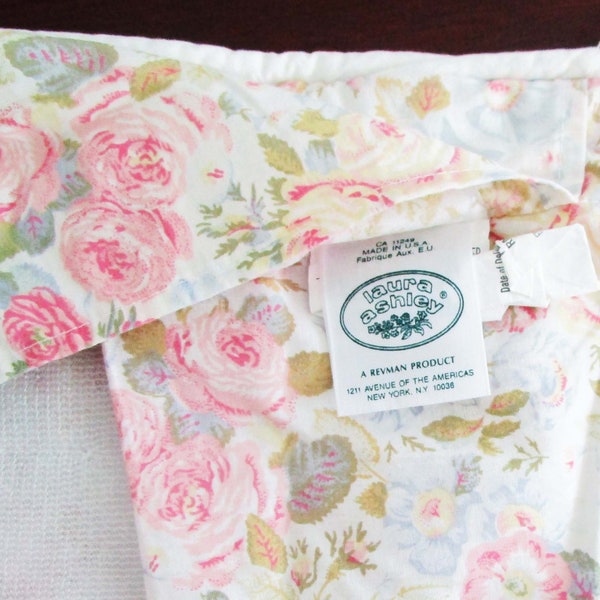 LAURA ASHLEY QUARTET 2 taies d'oreiller rembourrées roses roses, taille standard, décoration de ferme de cottage anglais, légèrement délavé