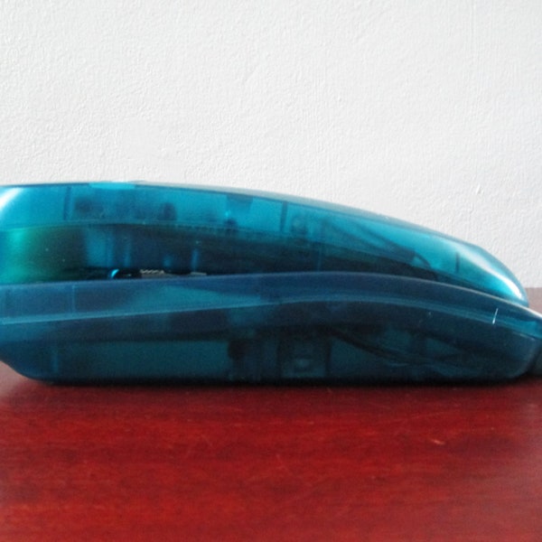 Retro Teal Blue Northwestern Bell Phone See Through Blue Plastic Cord Vintage Home Phone