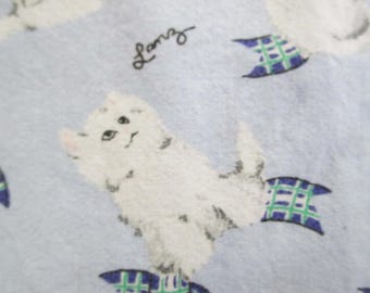 2 federe a forma di gattino Lanz of Salzburg, coppia, interamente in cotone, misura standard, gattini azzurri con fiocco scozzese, Portogallo