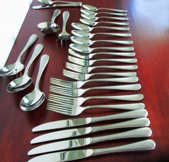 Gorham ribbon edge stainless flatware hot sale