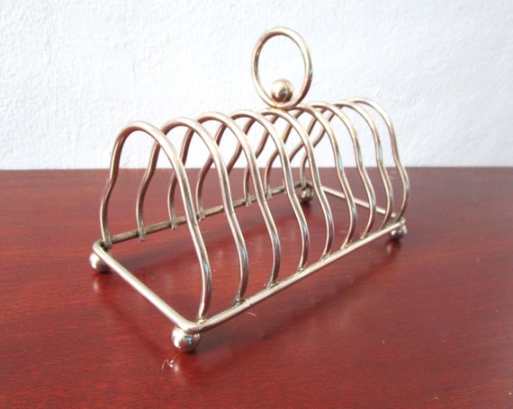 Vintage Toast Rack Stainless Steel Ball Feet Desk Accessory Etsy