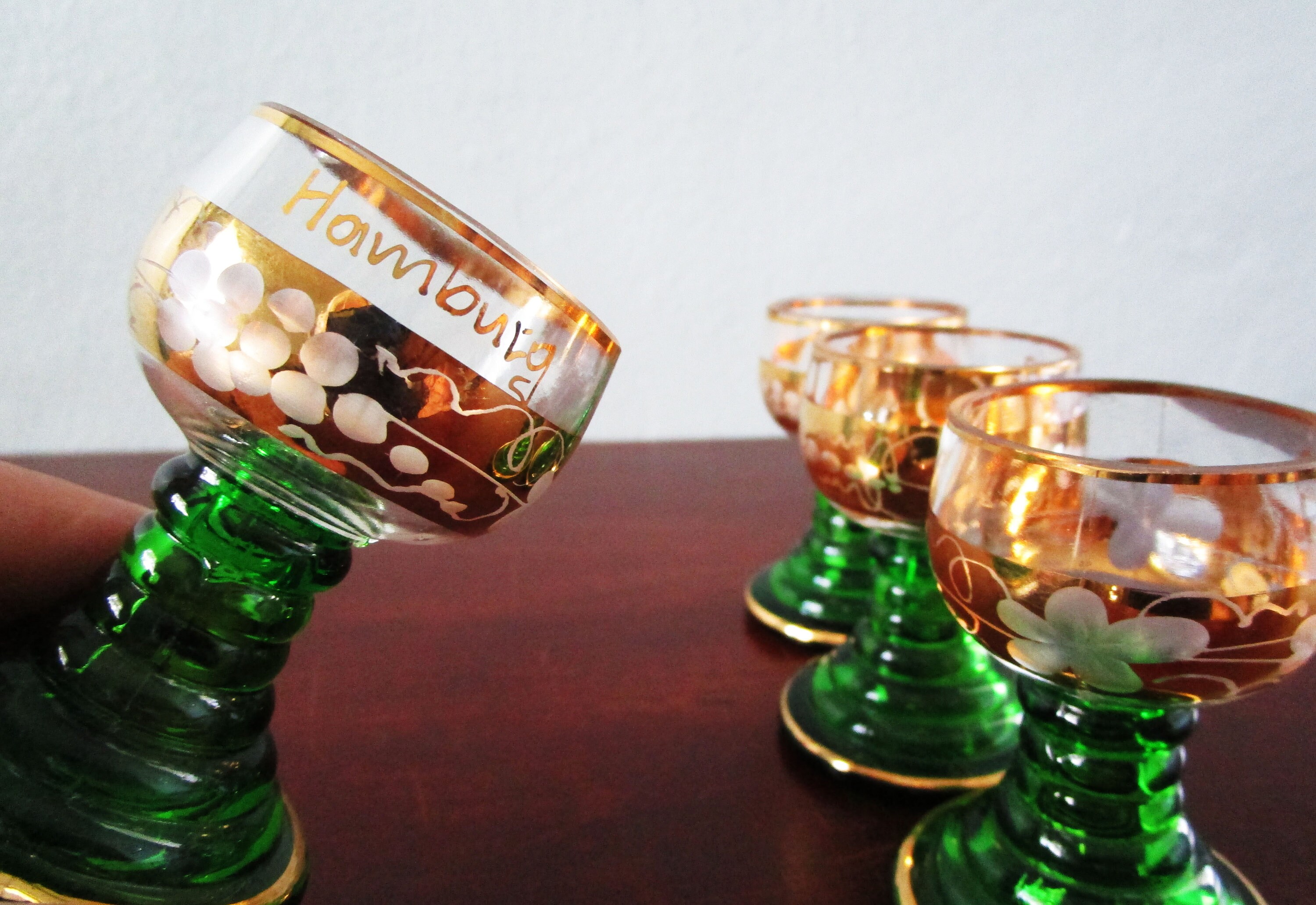 German green stem wine glasses - Etsy 日本