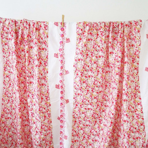 Pink Floral Curtains Etsy