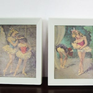 Cyndey Grossman Ballerina Art Prints, 1950s MCM Decor, Girl's Room Pair