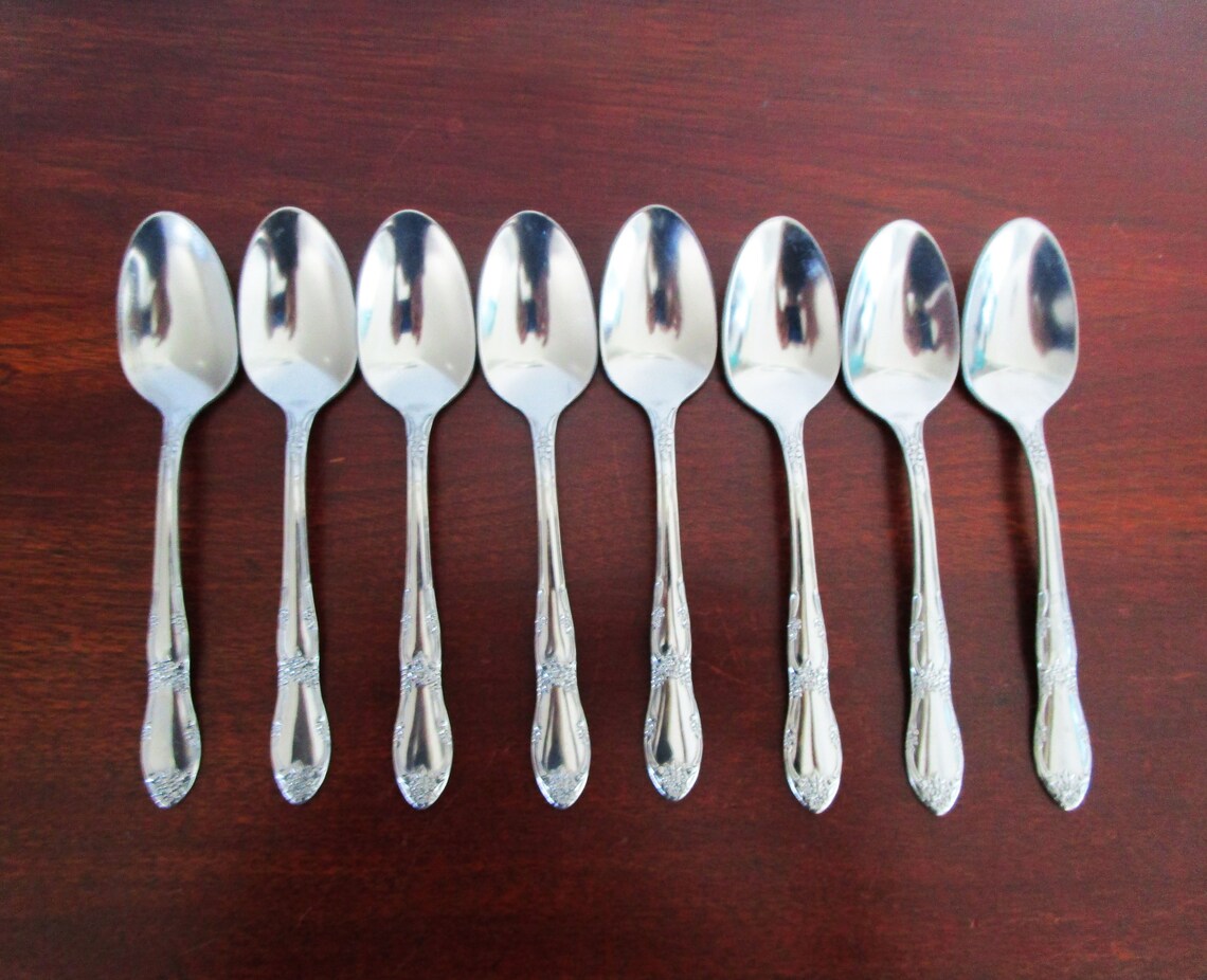 FENWAY Oneida Rogers Stainless Flatware 8 Teaspoons 1990s Etsy