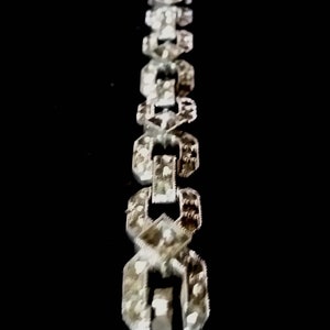 Art Deco Links Bracelet 1950s Silver Cut Crystal Various Sizes Rhinestones Vintage