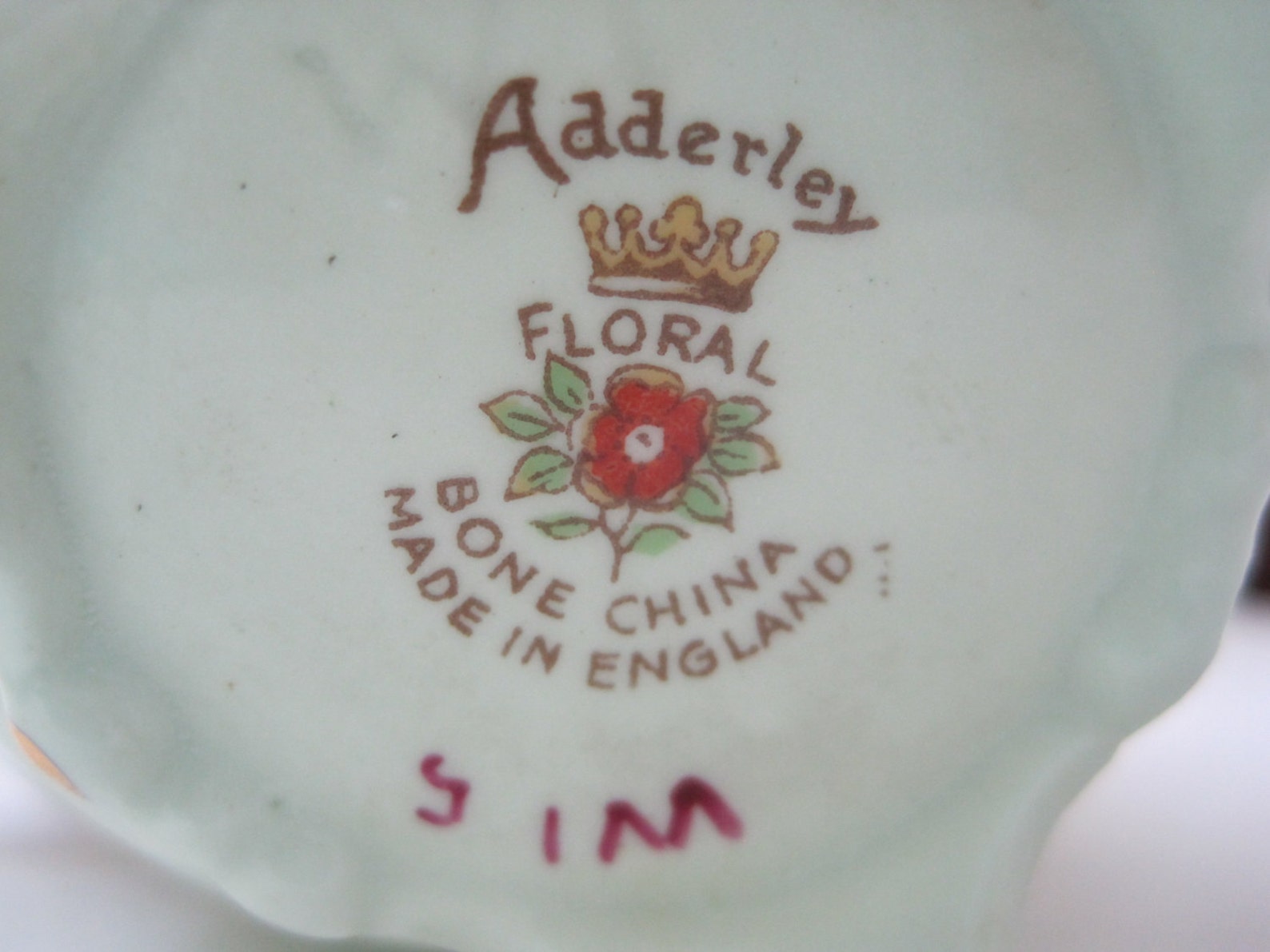 Vintage Adderley Floral Bone China England signed numbered Etsy