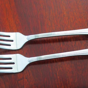 Gorham Grande Quintette Stainless Flatware 2 Salad Forks Glossy 18/8 Discontinued 2001-2004, Vintage Silverware