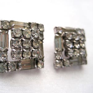 Vintage Rhinestone Earrings, Sexy, Art Deco, 1940s, Clip Ons, Hollywood Regency, Vintage Art Deco Jewelry, Art Deco Earrings