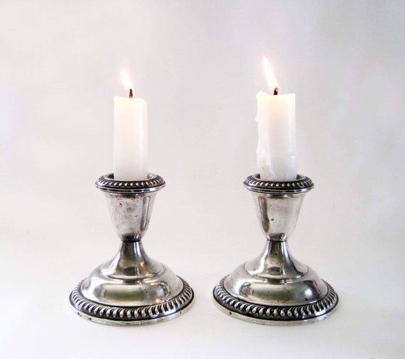 Empire Sterling Candlestick Holder 46 PAIR Art Deco Silver Etsy