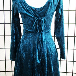 Emerald Green Dress Velveteen Ties in Back, Wiccan, Holloween, Size 7, Renaissance Fair, Next Left