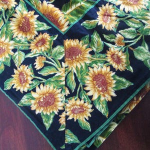 April Cornell Tablecloth Rectangular 80x60 Vintage Sunflowers on