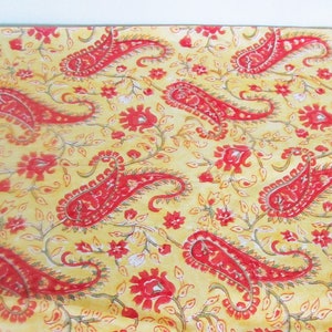 Pottery Barn Runner Yellow Red Paisley 86x18 inch, Table Linens French Provence Country, Made in India 100% Cotton