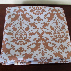 Blue Brown Fabric French Design 2.8 Yards x 44&quot; Home Seasons Paper Damask Decorator Fabric Light CANVAS Pillows, Reupholstering