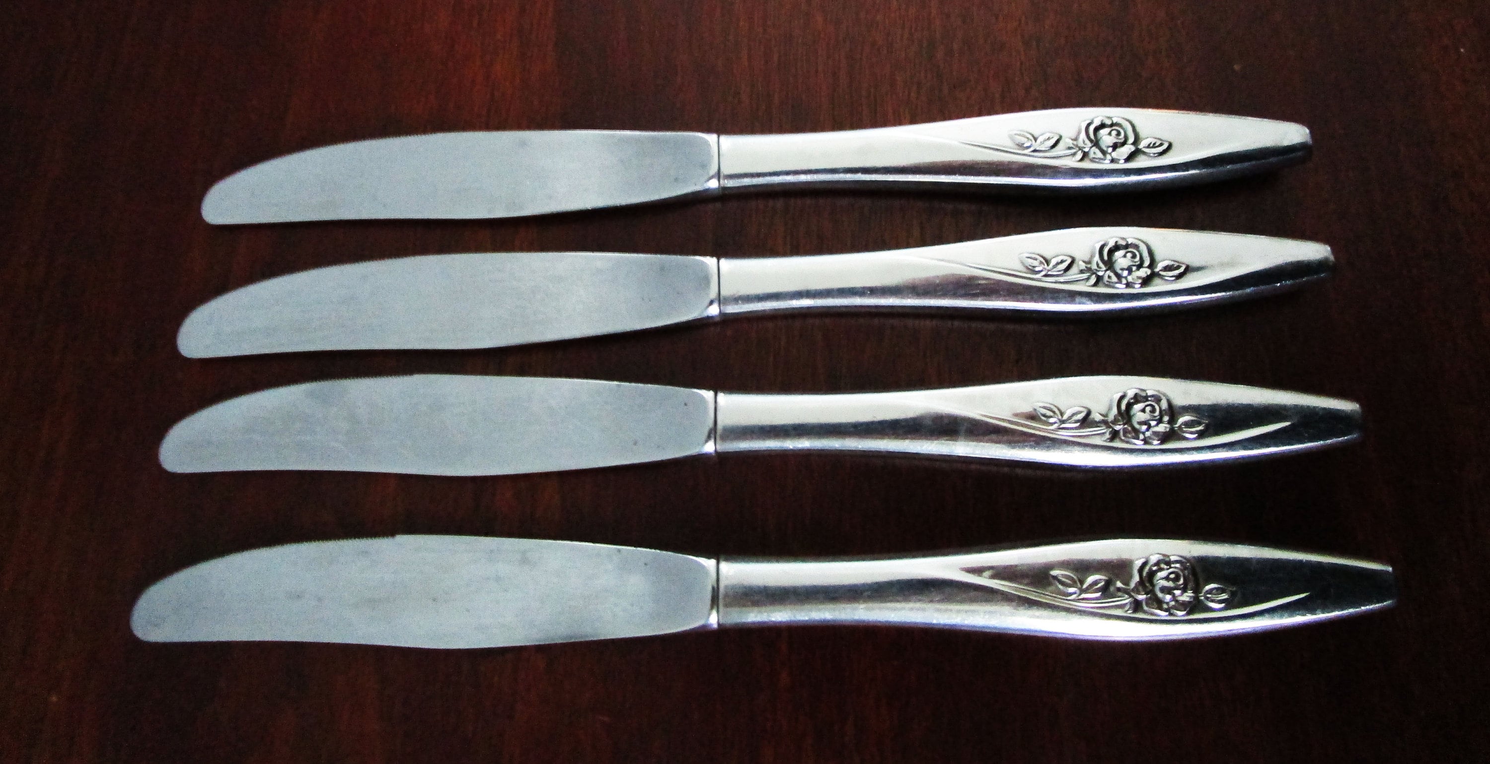 Vintage 1960s Flatware LASTING ROSE Oneida Craft Deluxe Stainless