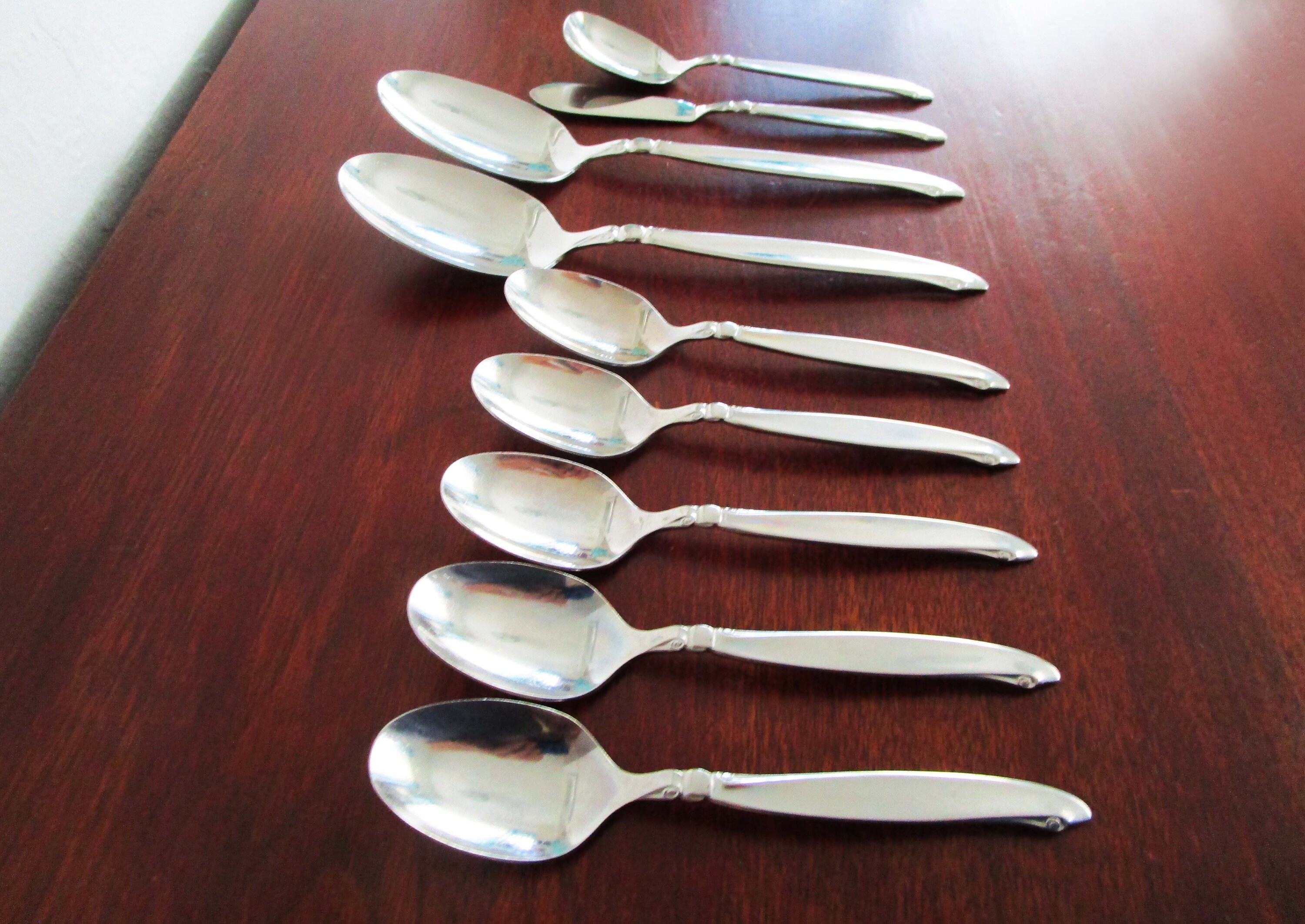 Oneida SHORELINE MCM 1960s Flatware Glossy Stainless Lot Wm A