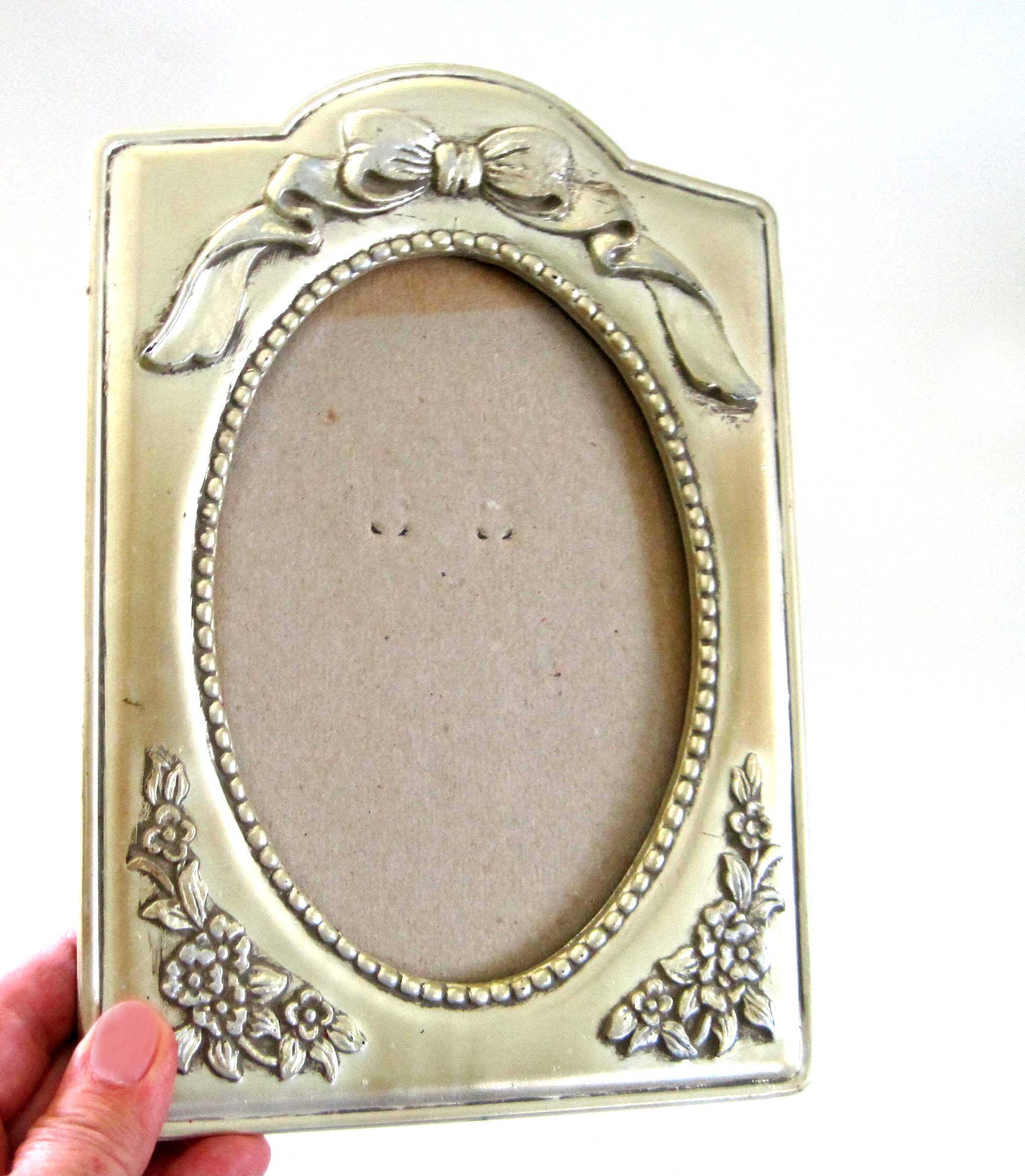 Vintage Gold Oval Frame Metal 5x7 Stand Alone Ornate Etsy