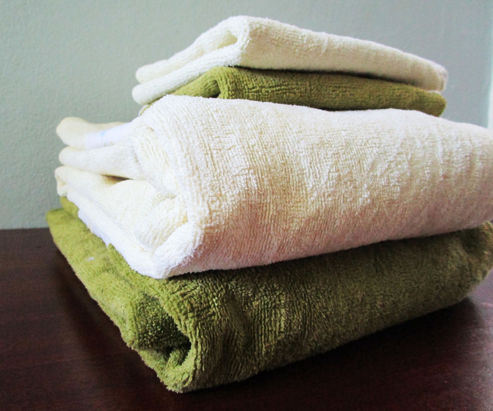 2 Vintage 1970s Bath Towels & Washcloths SPRINGMAID USA Olive Etsy
