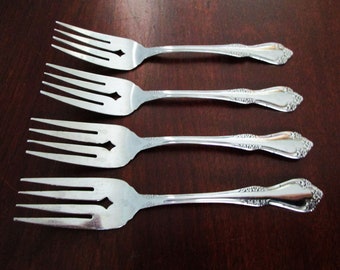 Oneida Rogers Stainless WOODCREST AMADEUS MANSFIELD Set of 4 Glossy Soup Spoons 
