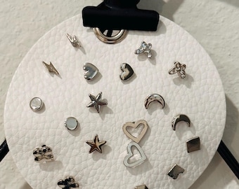 Stud Earring Set of 10 - Silver