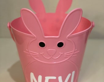 Personalized Easter Basket - Pink Bunny