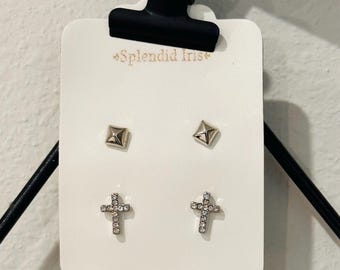 Stud Earring Set of 2 - Silver