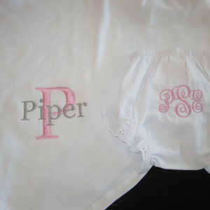 Monogrammed Baby Blanket and Diaper Cover Gift Set