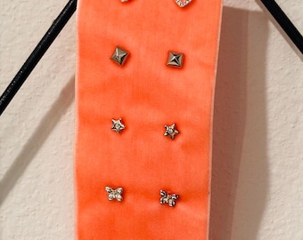 Stud Earring Set of 4 - Silver
