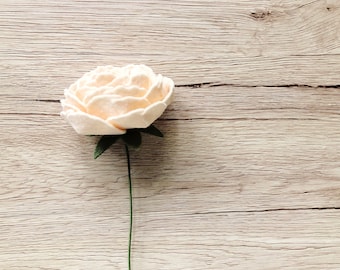 Handgefertigte Filz-Pfingstrose: Einzelne Blume aus Wollmischung