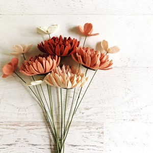 Chrysanthemum, Single Stem Statement Flower, Felt Flowers for making your own bouquet, gift topper, photo prop November birthday