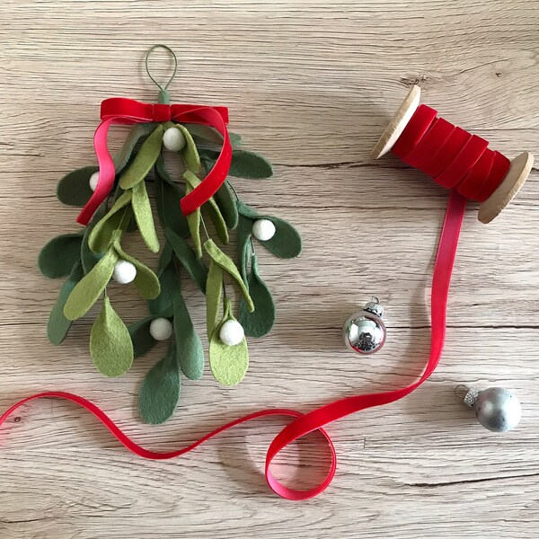 Felt Mistletoe, Christmas Holiday Decor, Photo Prop, Hostess Gift