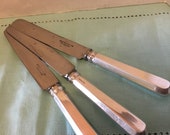 Antique Norblin Warszawa Art Nouveau Silver Plate Dinner Knives Set of Three (3)