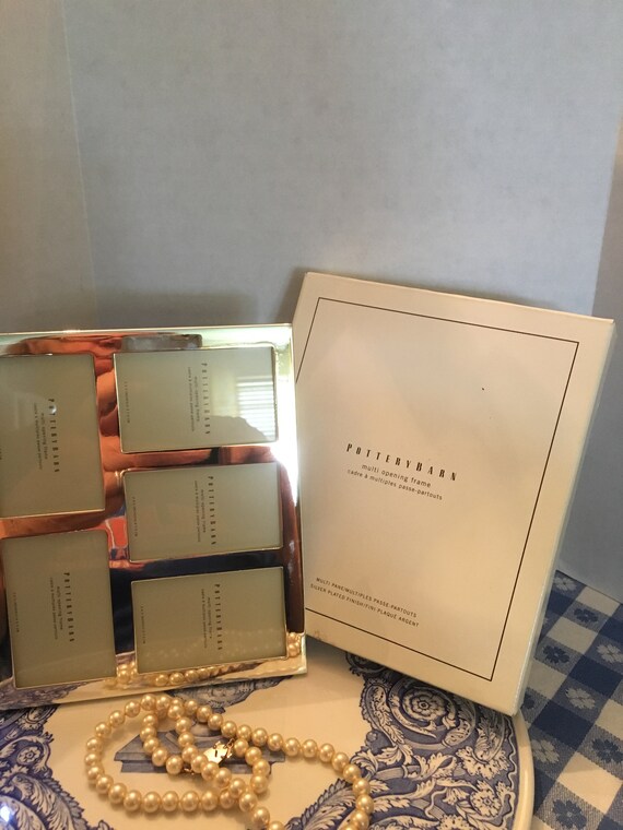 Vintage Pottery Barn Silver Plate Multi Opening Frame With Box Etsy