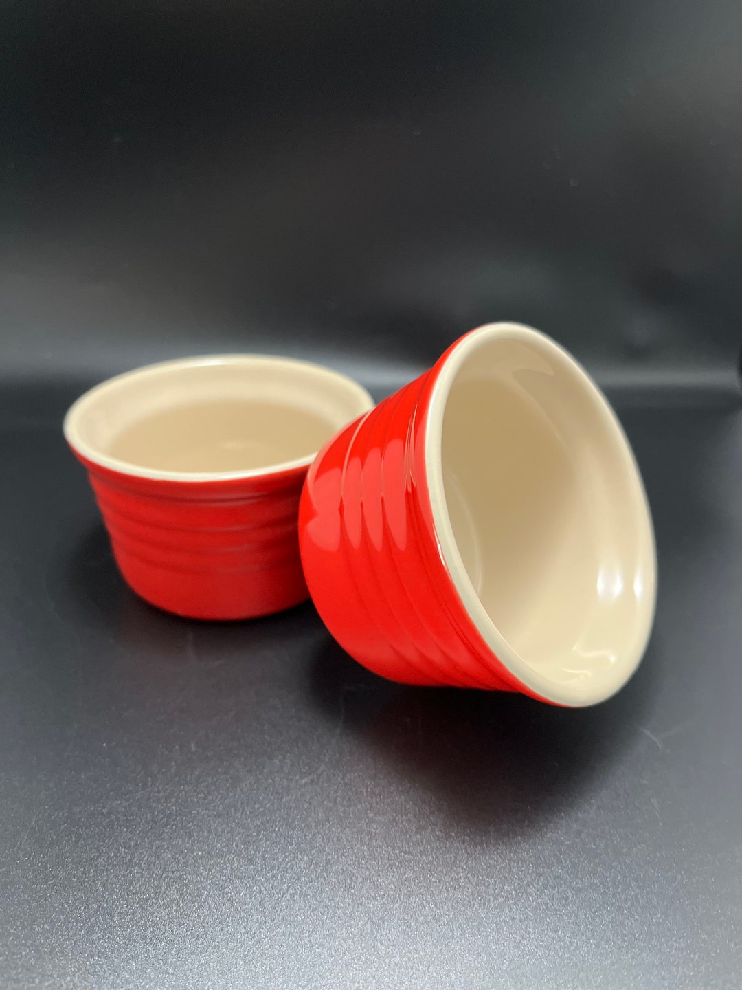 Le Creuset Red Ramekins Set of Two 2 Etsy