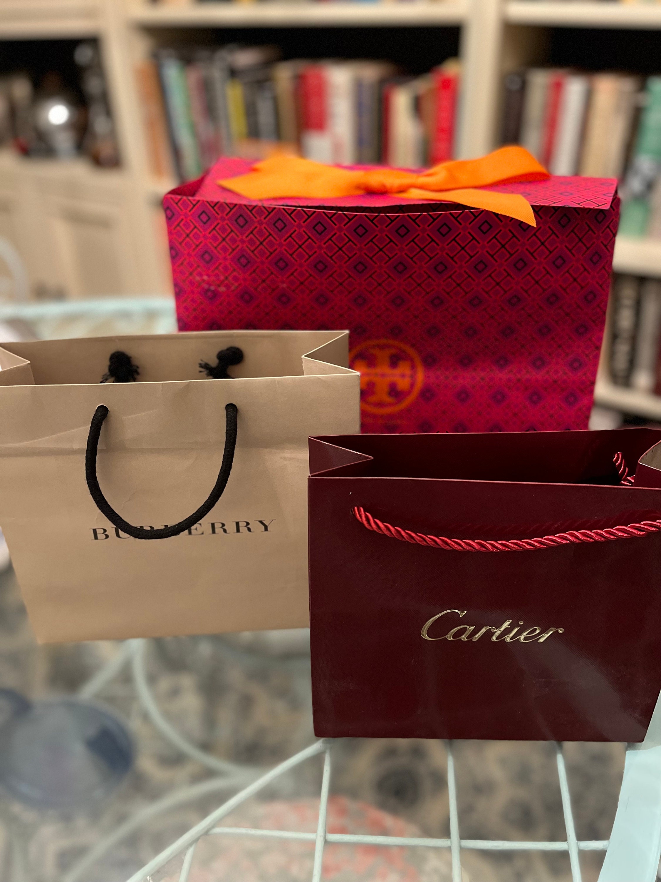 Authentic Cartier Burberry and Tory Burch Shopping Bags -  Israel