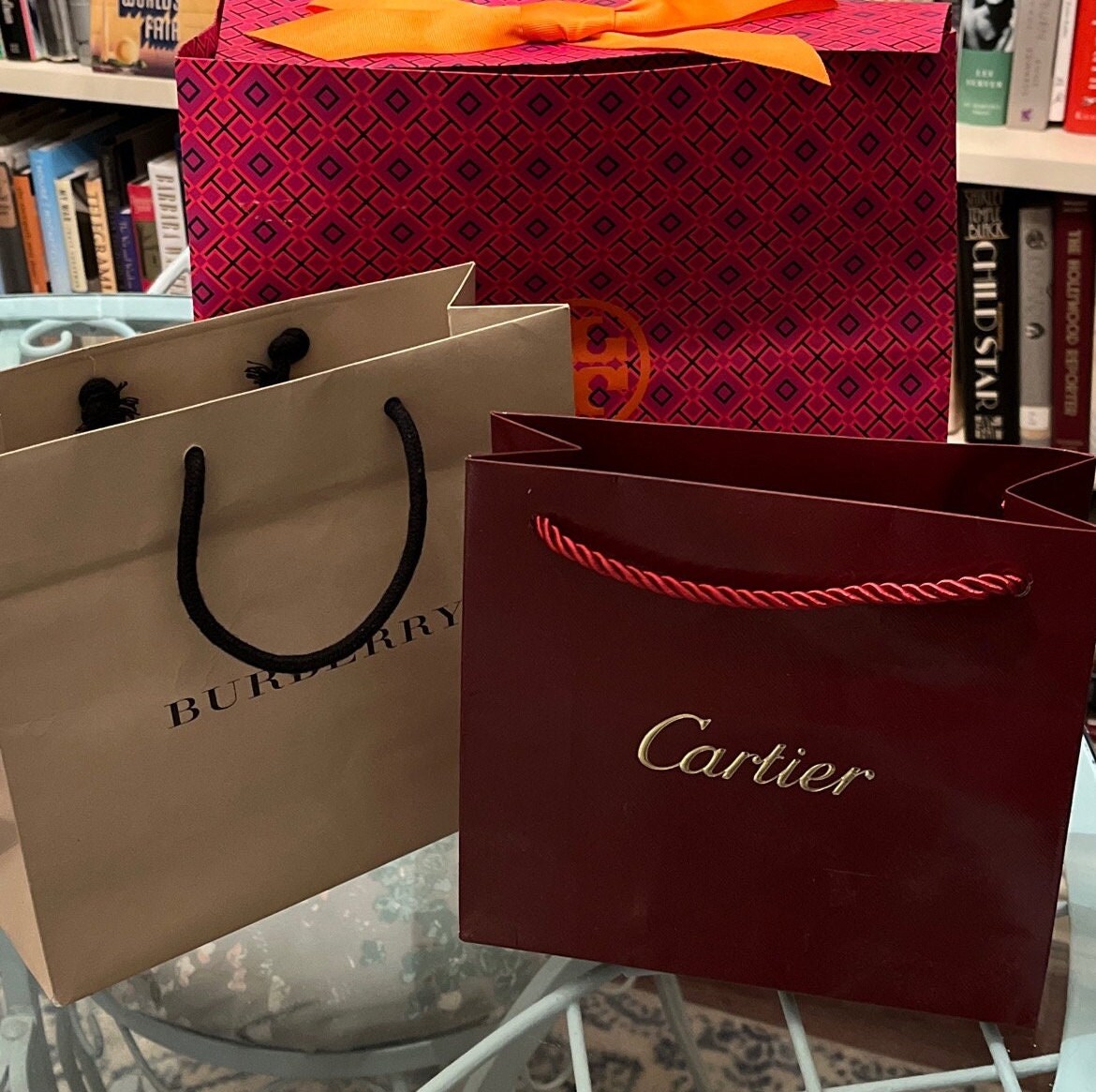 Authentic Cartier Burberry and Tory Burch Shopping Bags -  Israel