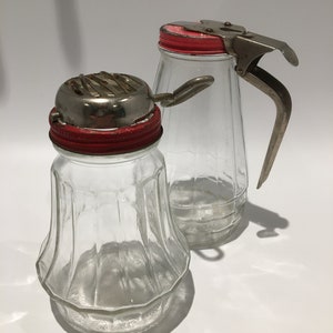 Vintage Clear Glass Cat Kitty Milk Jug Pitcher Nut Dispenser