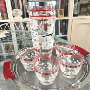 Mid Century Modern Cocktail Set with Bruce Hunt Tray, Vintage Wedding Gift, Art Deco Cocktail Set, Summer Entertaining, Vintage Martini Set