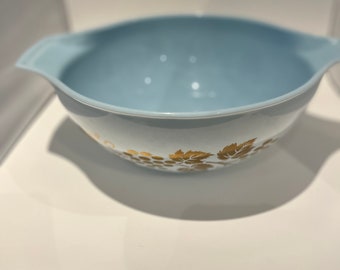 Pyrex Golden Grapes #444 Delphite Blue Cinderella Large Bowl