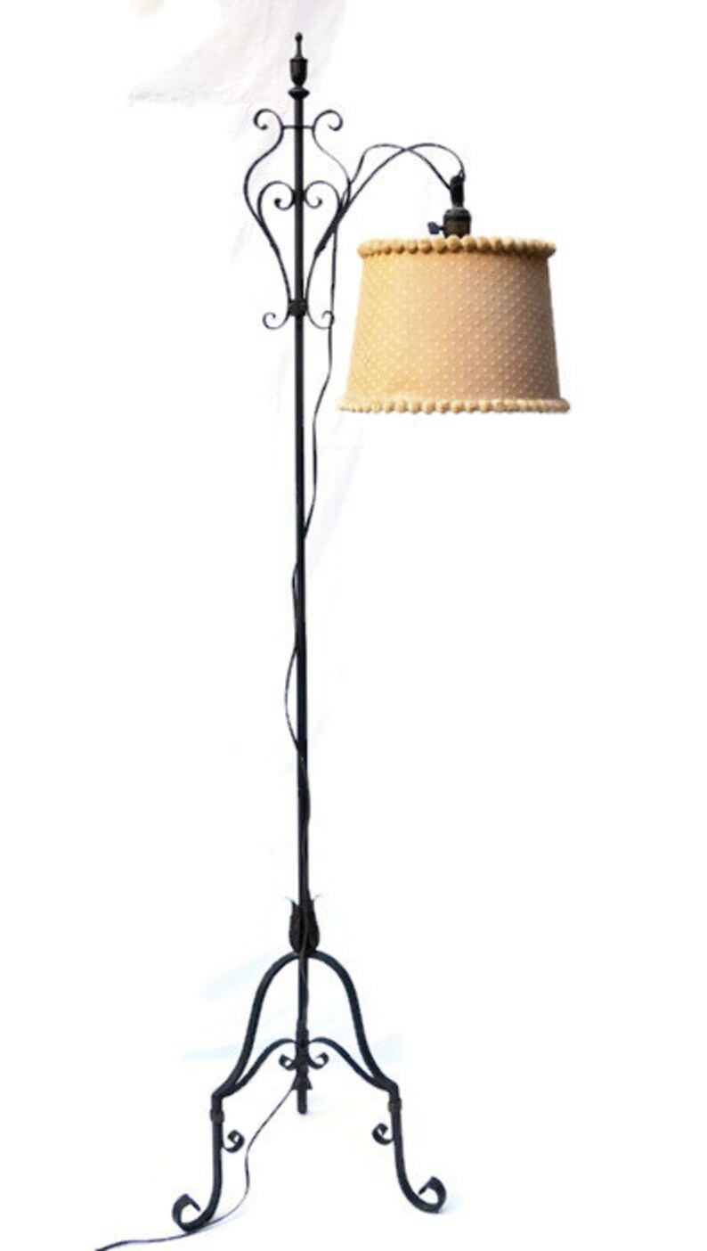 Hammered Wrought Iron Bridge Floor Lamp Samuel Yellin Marie Image 0