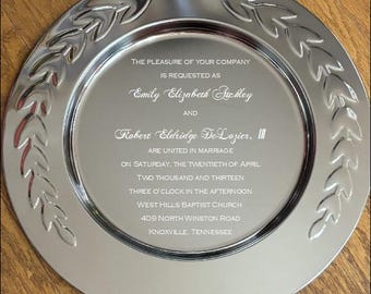 wedding tray engraved wedding gift wedding gift 10 " Chippendale tray engraved tray personalized tray silver tray serving tray